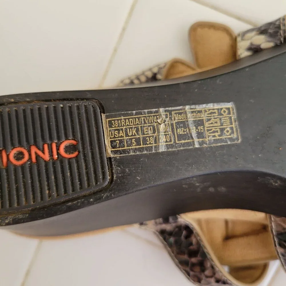 Vionic 7 Snakeskin Print Wedge Sandals RADIA‎ Open Toe Summer Cruise Vacation - Picture 8 of 8